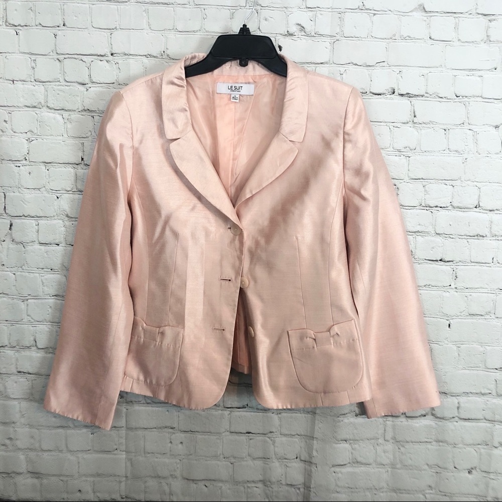 Light Pink Peach Pastel Suit Blazer Size: 14